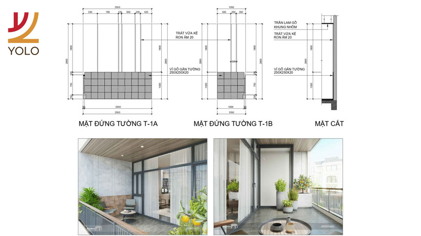 Thiết kế nhà - Mặt đứng các phòng