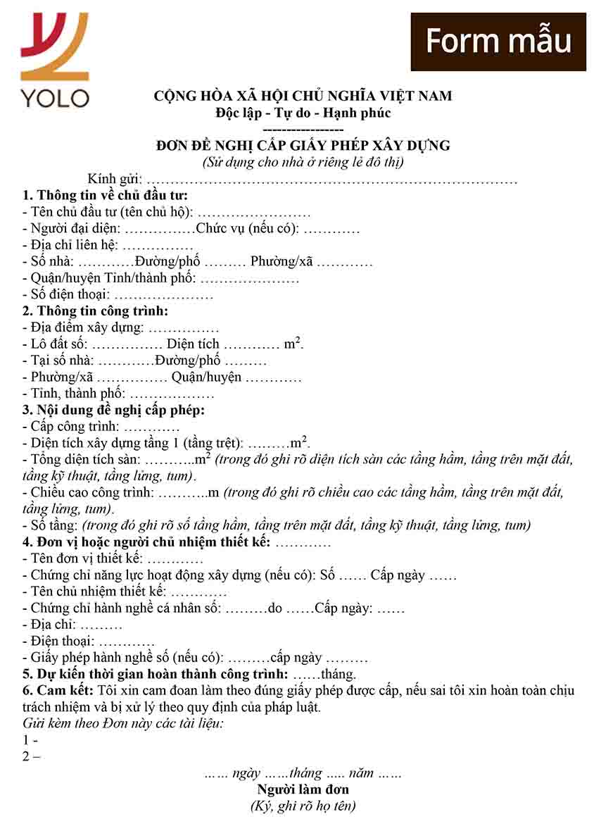 xin giấy phép xây dựng